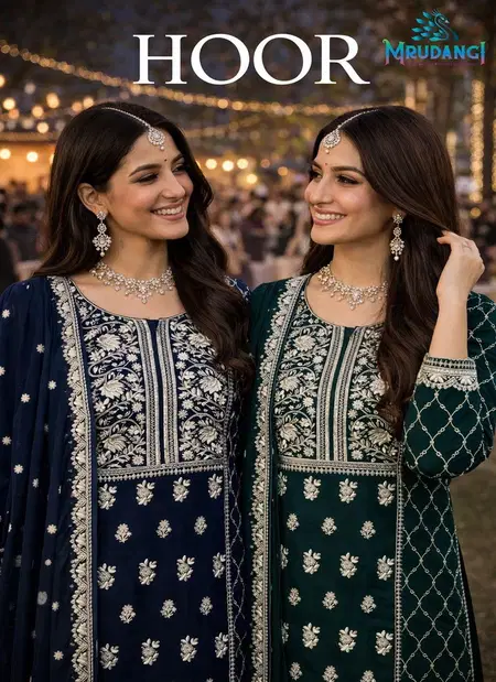 Hoor By Mrudangi Georgette Embroidered Work Readymade Suits Online Wholesale